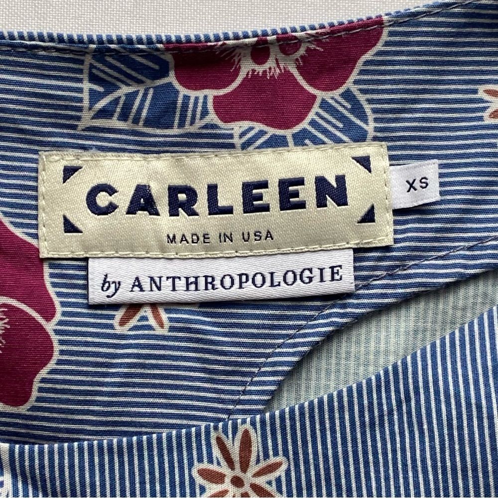 Carleen x Anthropologie Floral Michel Tent Tunic Midi Dress Size Extra Small - Picture 13 of 16